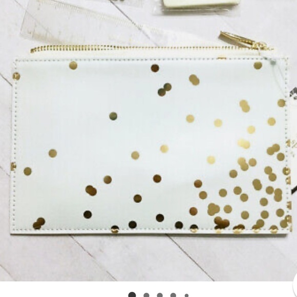 Kate Spade Gold Dots Pencil Pouch Set - Picture 2 of 8